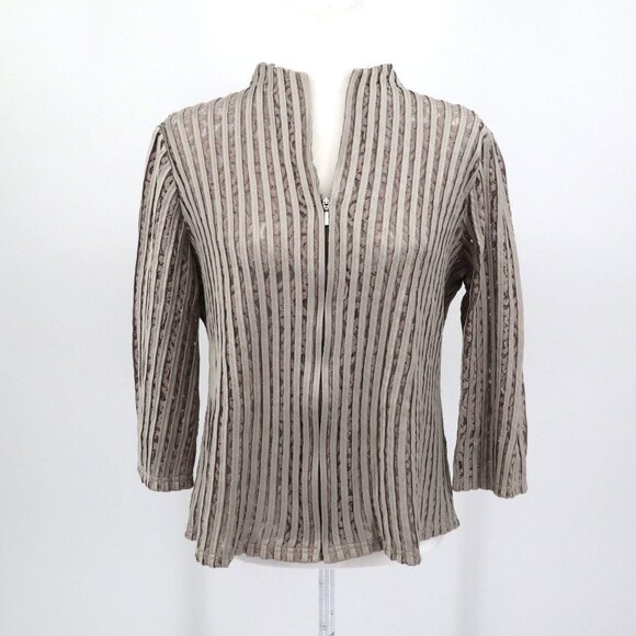 Chico's Travelers Lace Jacket Women M Beige Grannycore Boho Travel Career Office - Picture 1 of 8